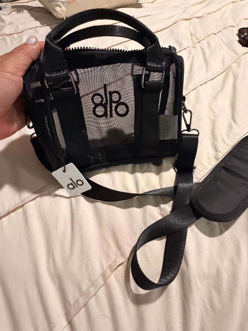 ALO Yoga Black Mini Sheer Duffle Bag - Picture 4 of 9